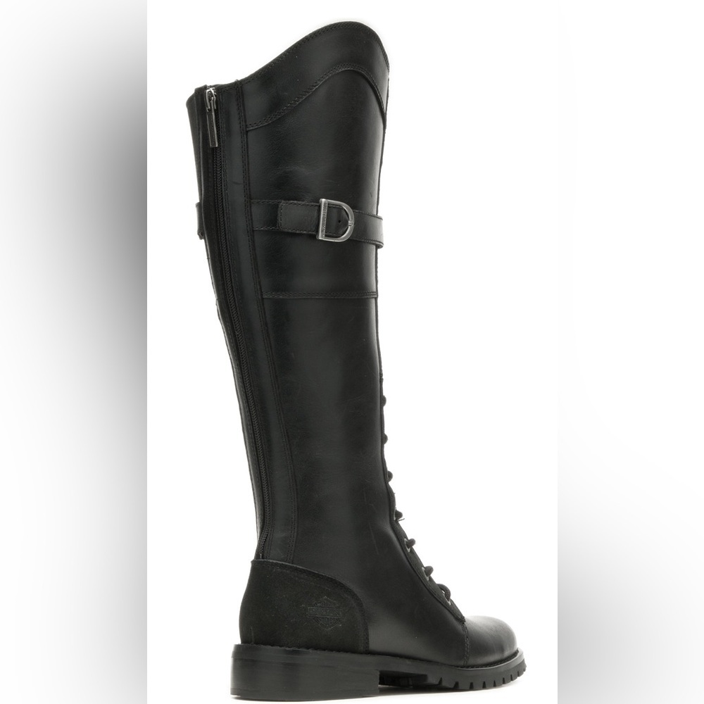 Harley-Davidson Women's Bradner Lace-Up 16" Black Motorcycle Boots - 6 - Picture 2 of 6